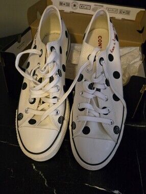 Converse Polka Dot Low Top Sneakers - White with Black Dots